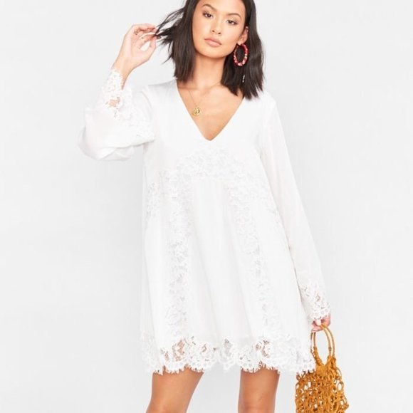 Show Me Your MuMu Dresses & Skirts - SMYM Carrie Flare Mini Dress White Lace